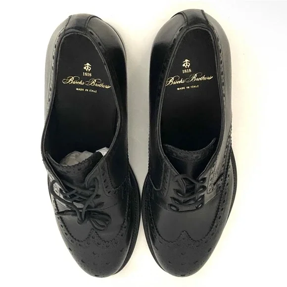 Brooks Brothers Black Leather Oxford Dress Shoes Wingtip  display picture 2